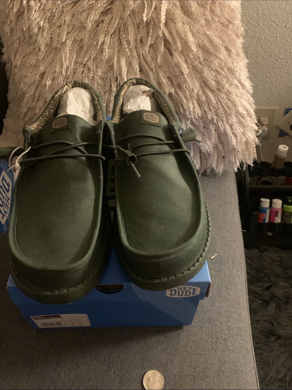 Hey Dude Men's Slip-On Loafers in Forest Green